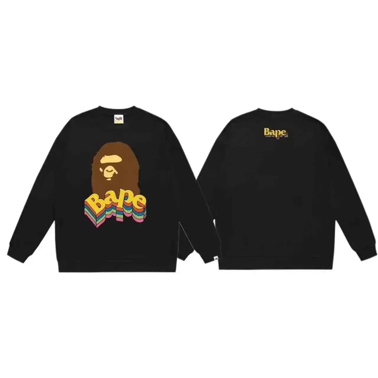 BAPE Printed college style round neck pullover sweatshirt for men and women loose style hoodie — foto 2 de 6