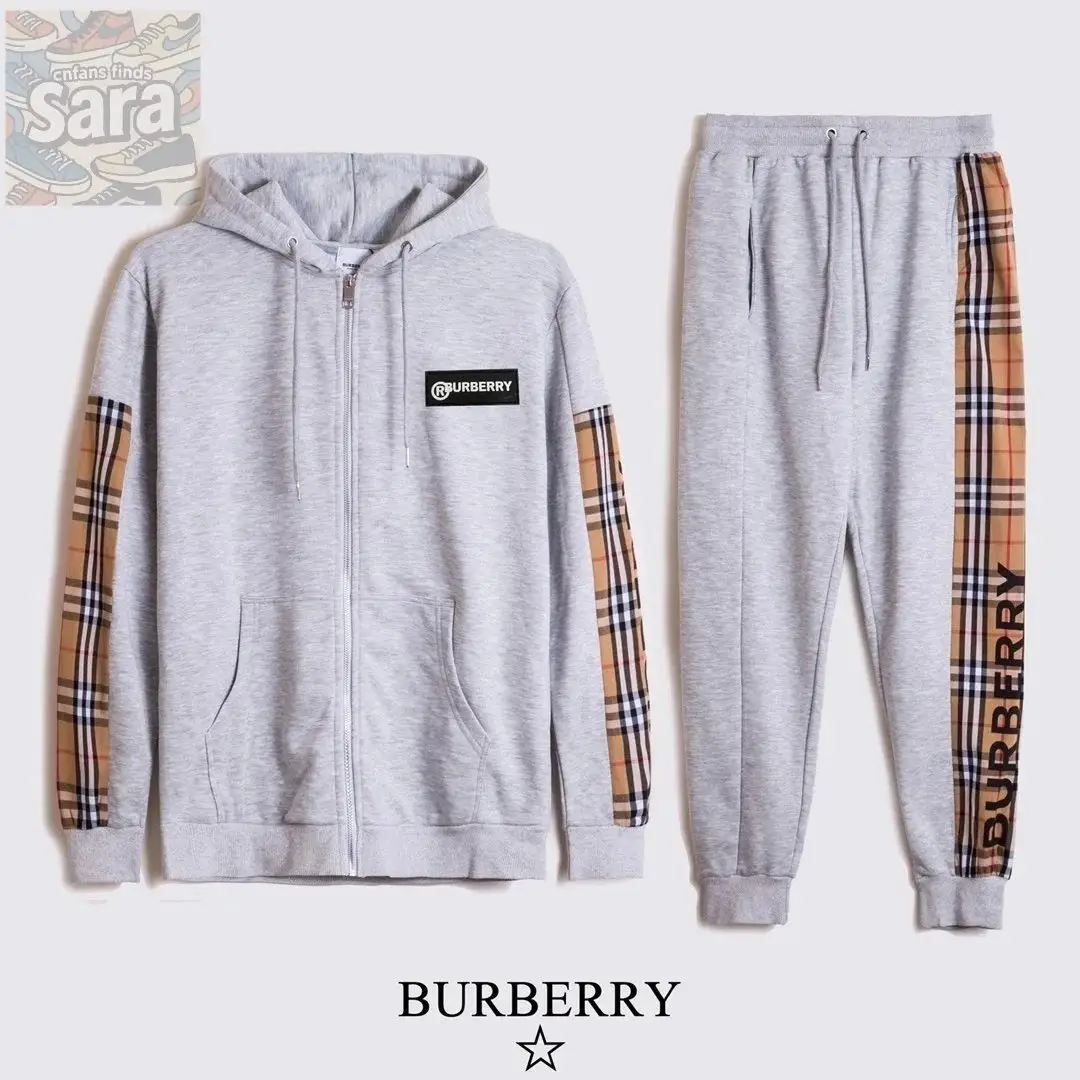 Burberry Check Sleeve Hoodie & Joggers / Balenciaga Track Jacket & Pants / Gucci GG Supreme Jacket & Pants [6 styles] — foto 3 de 6