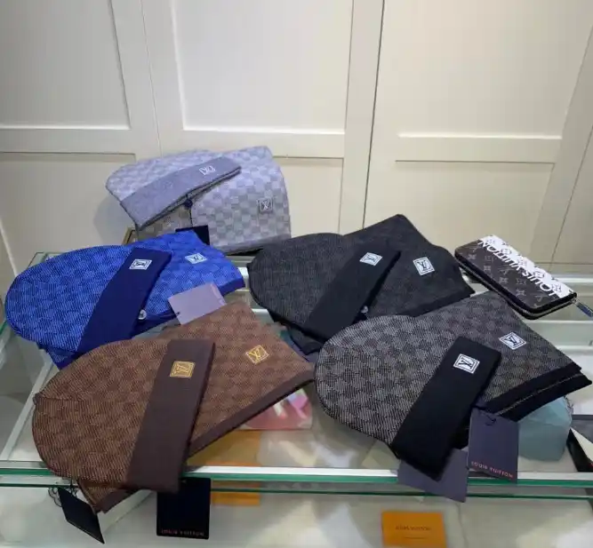Louis Vuitton Monogram Beanie & Scarf Set [5 styles]