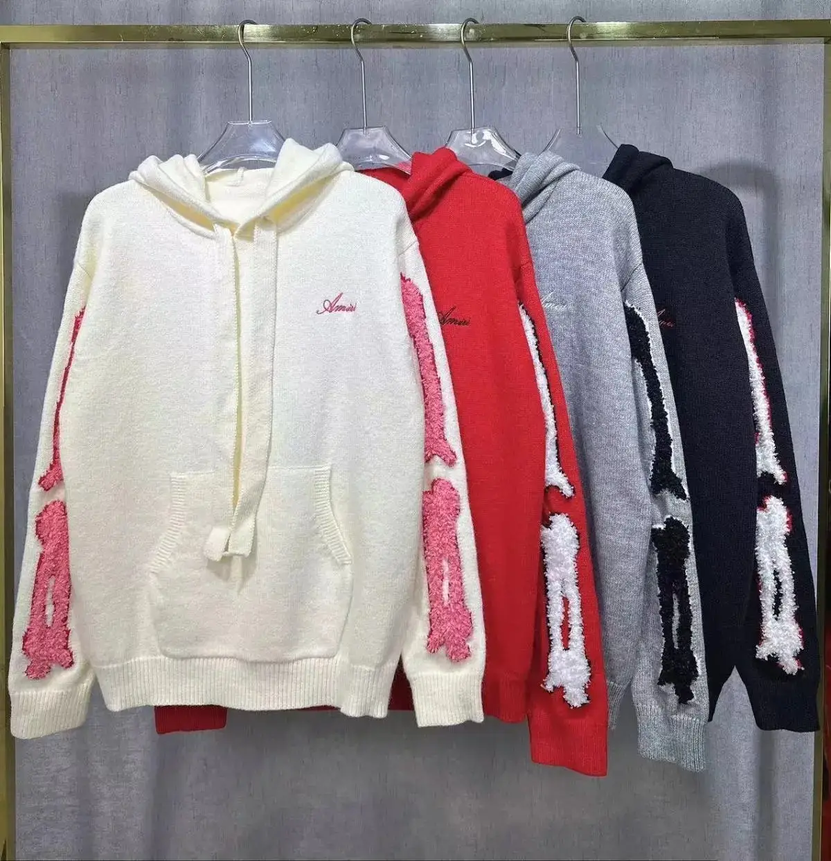 AMIRI Bone Knit Hoodie Sweater