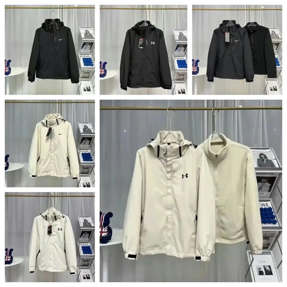 Nike and Under Armour Hooded Jackets [Black & Cream Colors Available]