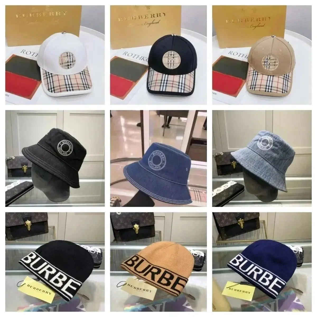Burberry Check Logo Baseball Cap