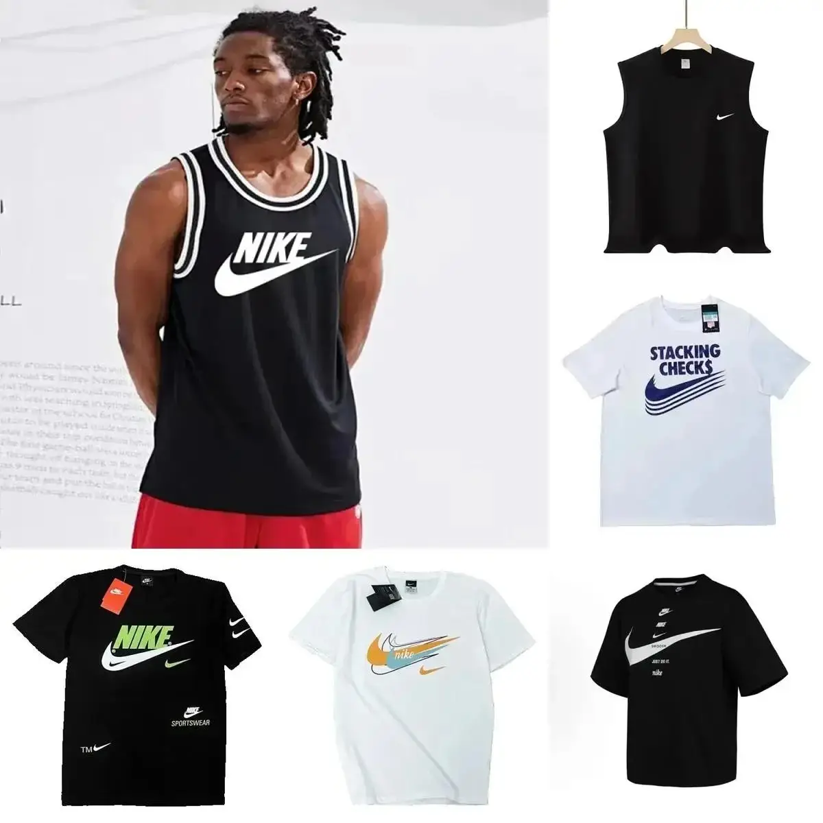 Nike Stacking Checks & Sportswear T-Shirts [31 styles]