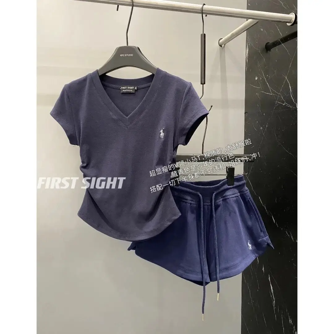Polo Ralph Lauren Polo Shirt/Shorts Set [Spring and Summer Girls Casual Suits] — foto 5 de 6