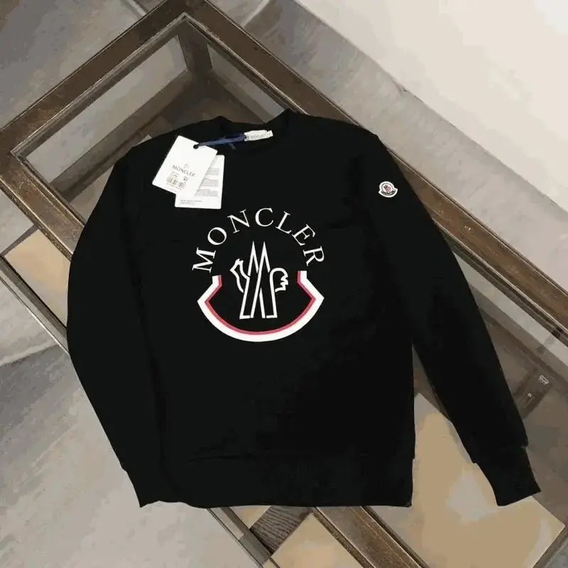 Moncler Men's Black Logo Sweatshirt - Comfortable and Stylish