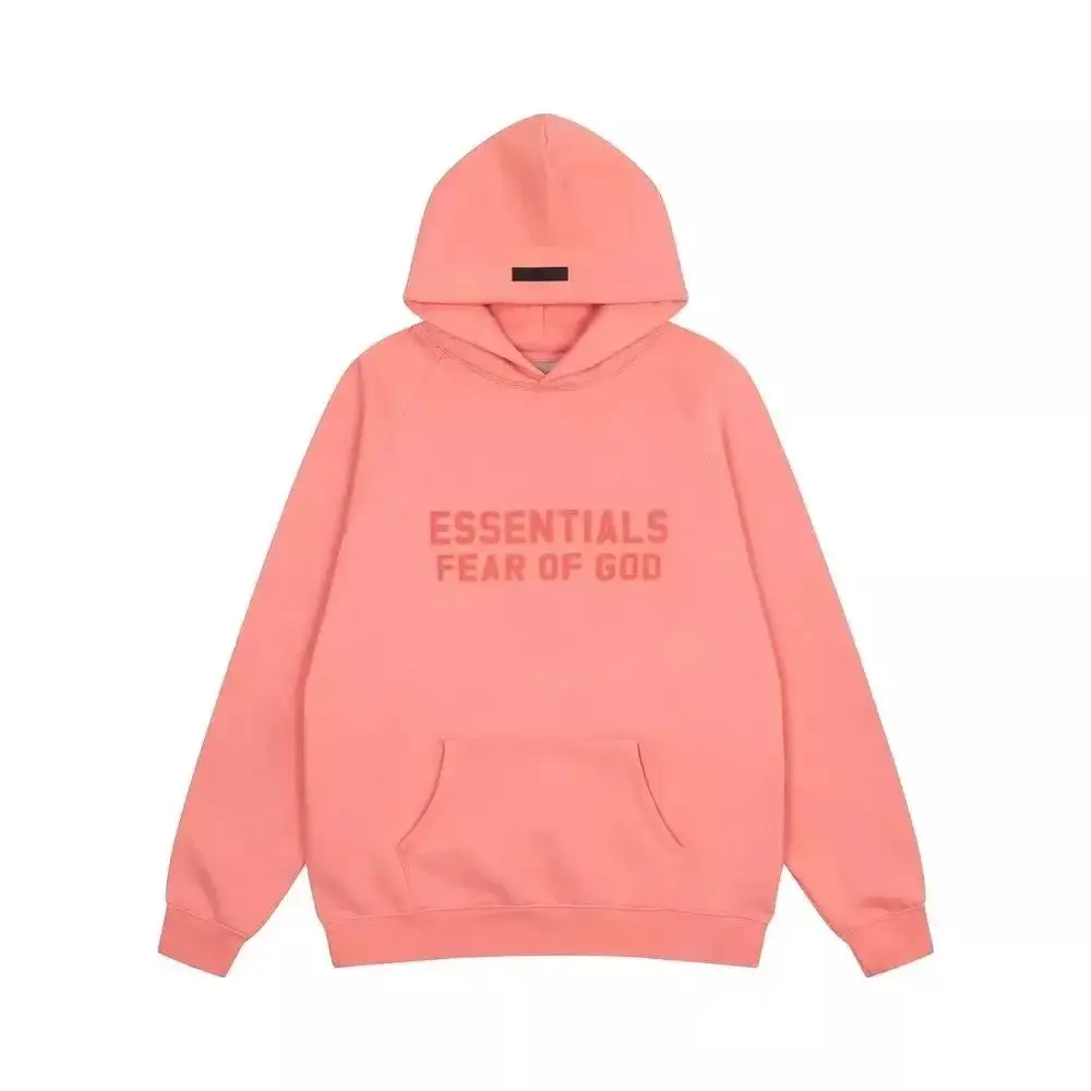Fear of God Essentials Hoodie - Coral Pink Sweatshirt for Men and Women